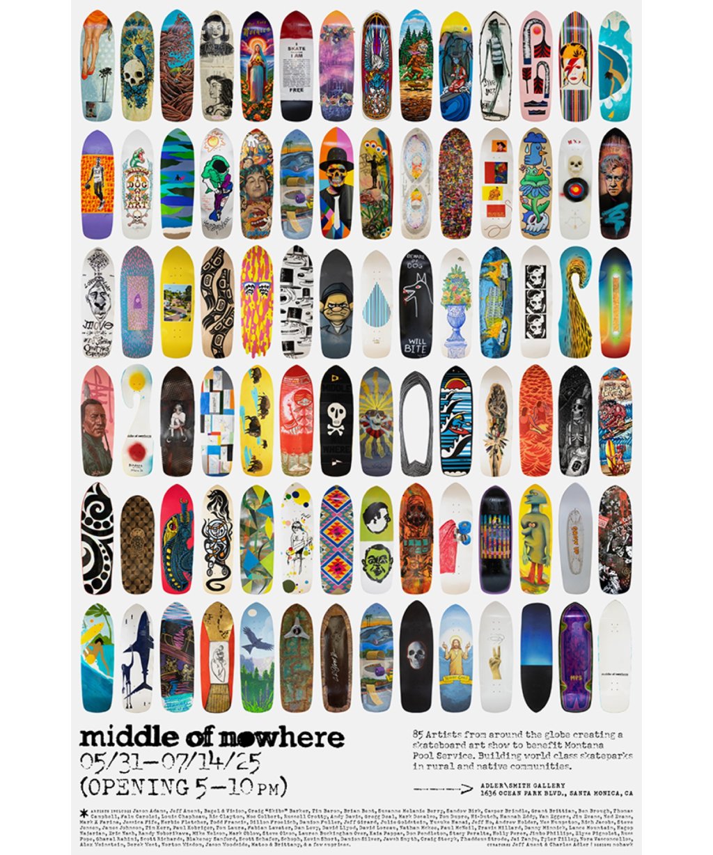 Middle of Nowhere Exhibit at Adler Smith Gallery Blends Art & Philanthropy with Global Skate&nbsp;Culture